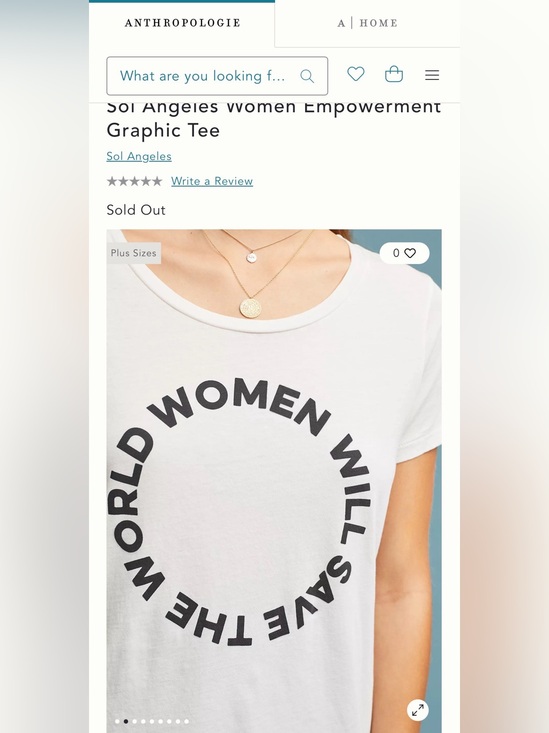 Anthropologie Tops - Anthropologie White 'Women Will Save The World' Graphic Tee XS- worn once!